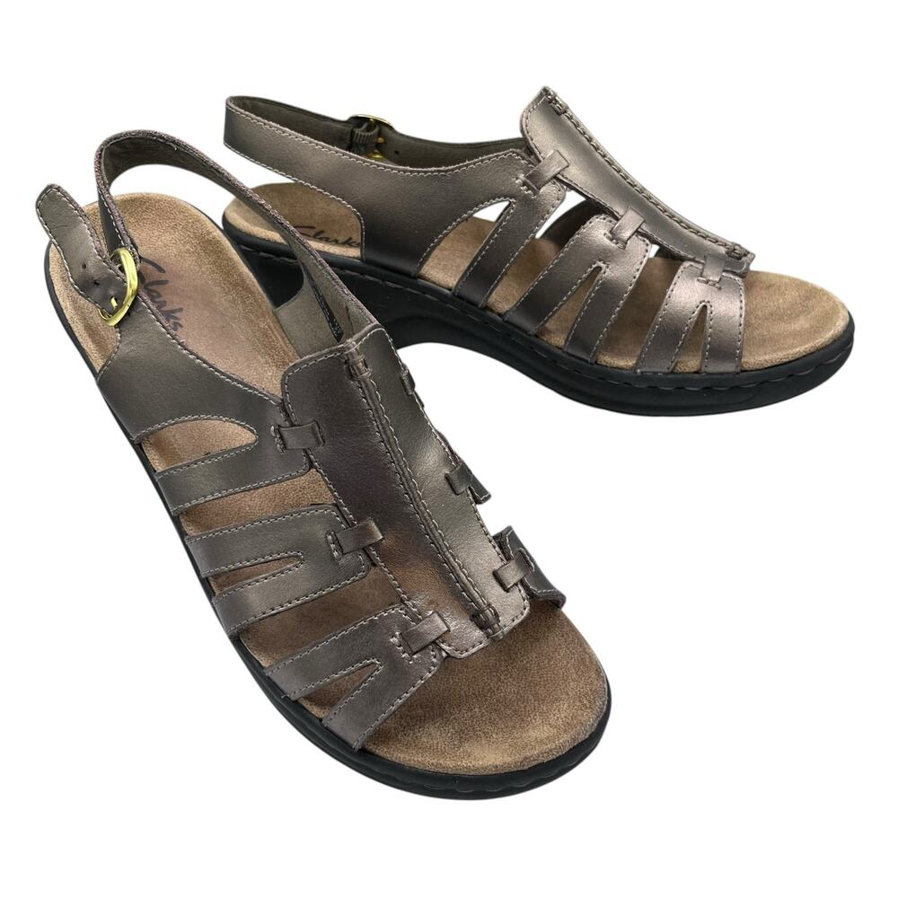 Clarks Bendables Leather Sandals 9.5 Lexi Marigold Comfort Insole Buckle Strap